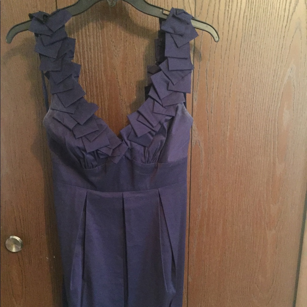 Blue dress with ruffle top